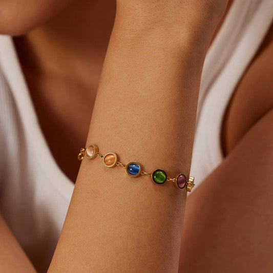 FASHION NATURAL STONE FANTASY CAT'S EYE BRACELET_CWAJE1901