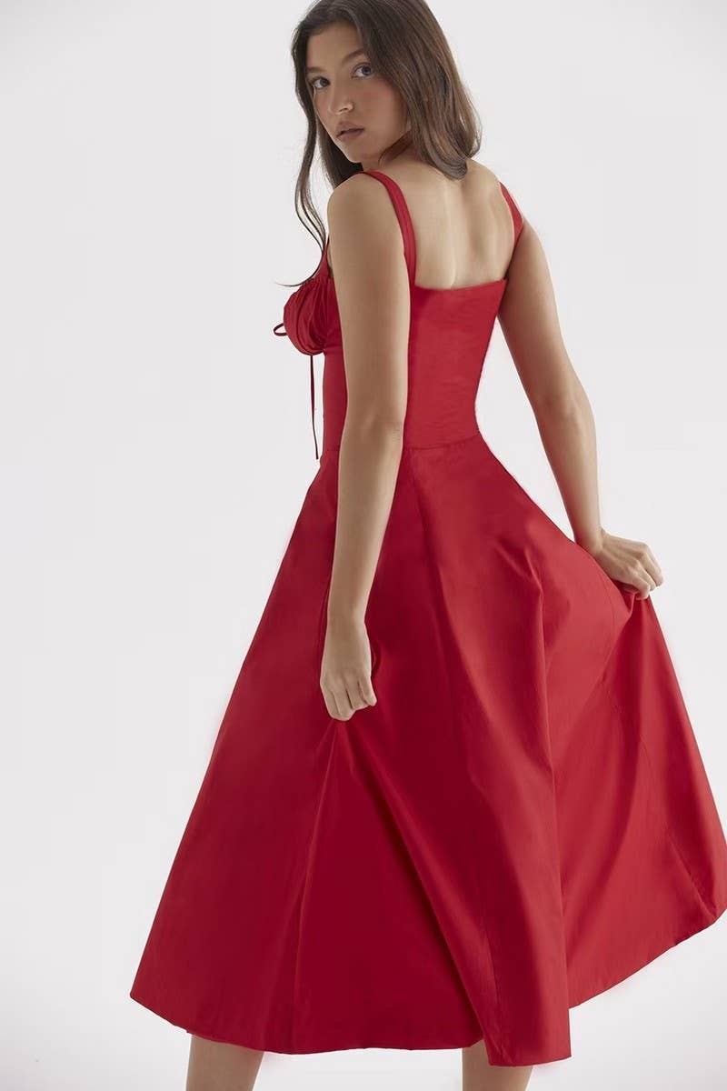 CWDMD5671_SLIM FIT WAIST SPLIT HEM MAXI DRESS