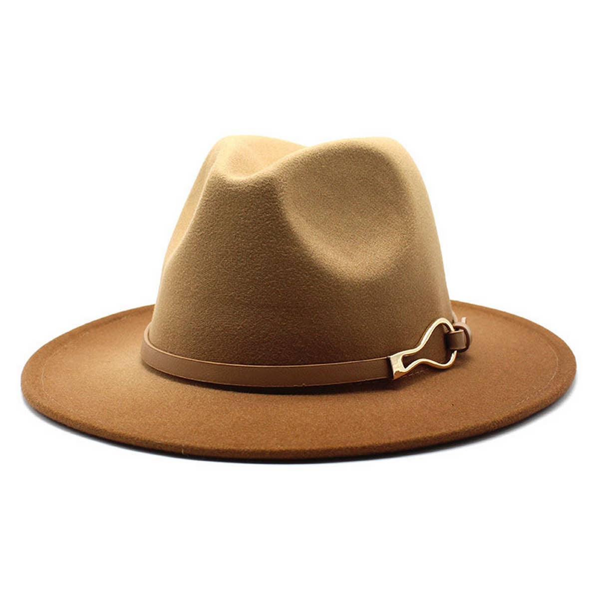FASHION GRADIENT TWO-COLOR THICK FELT HAT JAZZ HAT_CWAH0817