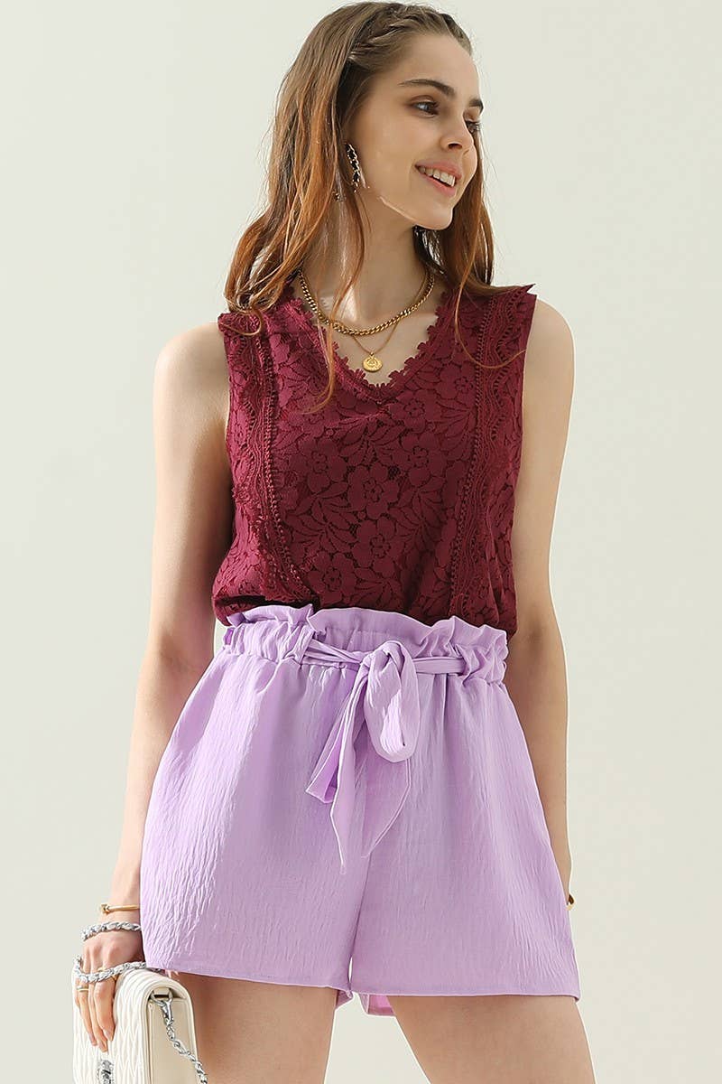 CWBSP155_HIGH WAIST PANTS WITH BELT AND SLANT POCKETS