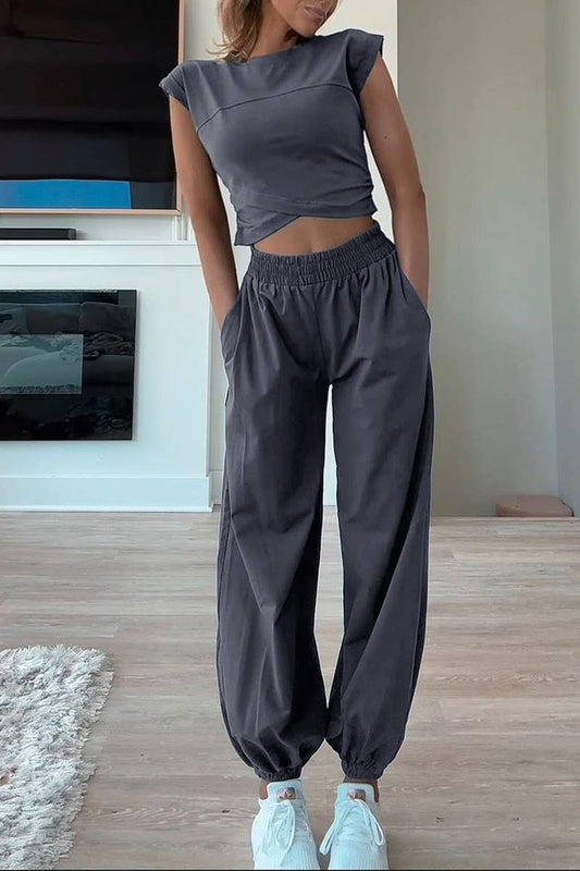 CWSS1056_TEMPERAMENT SLIM FIT VEST TROUSERS TWO PIECE SET