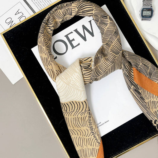 Velvet Wool Scarf ? Elegant Floral Pattern Wrap
