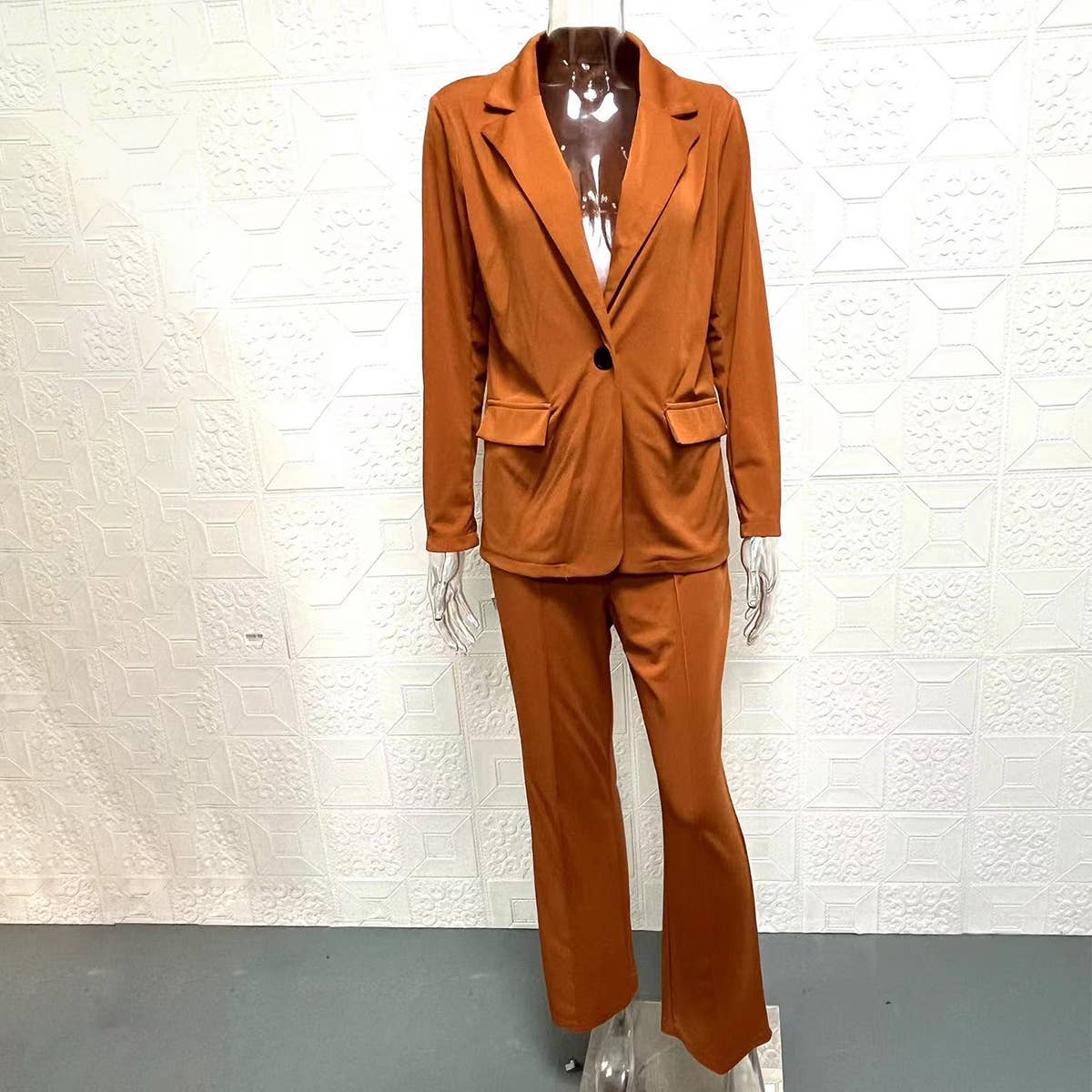 Chic Lapel Blazer and Pants Set for Women