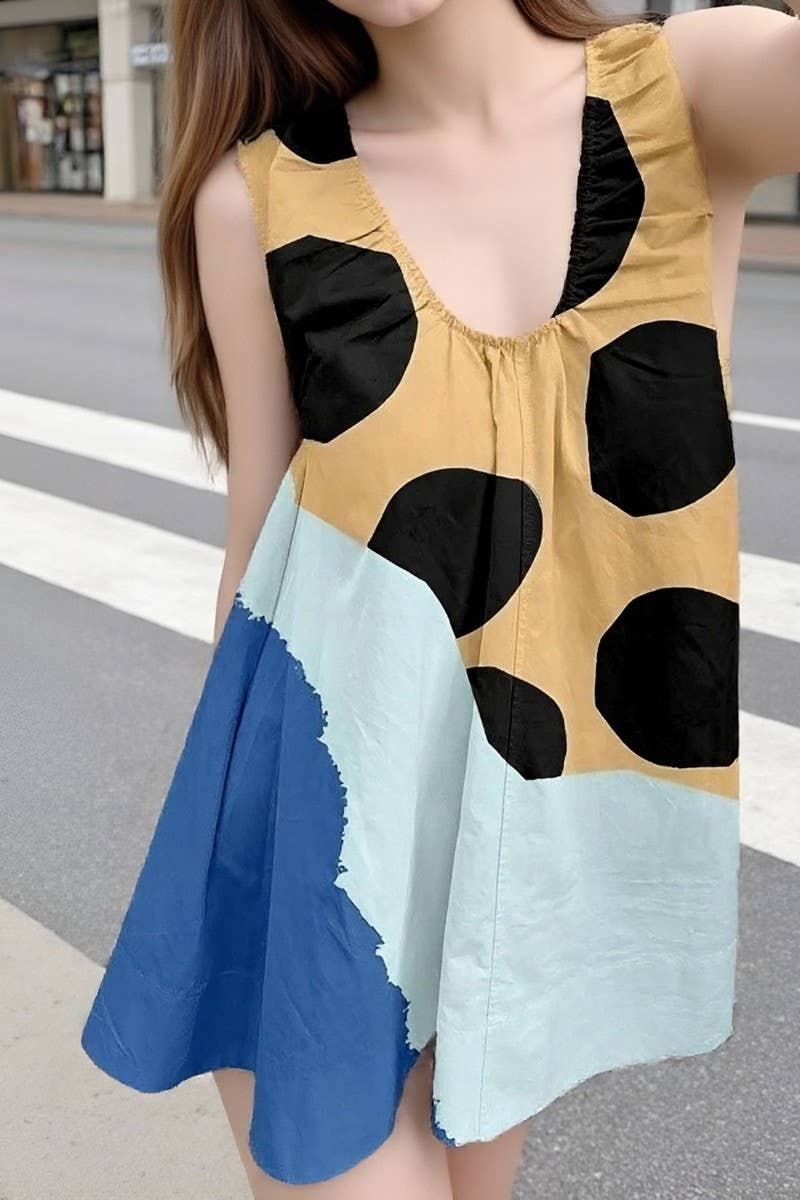 CWDSD10516_SLEEVELESS FLORAL PRINT VACATION DRESS