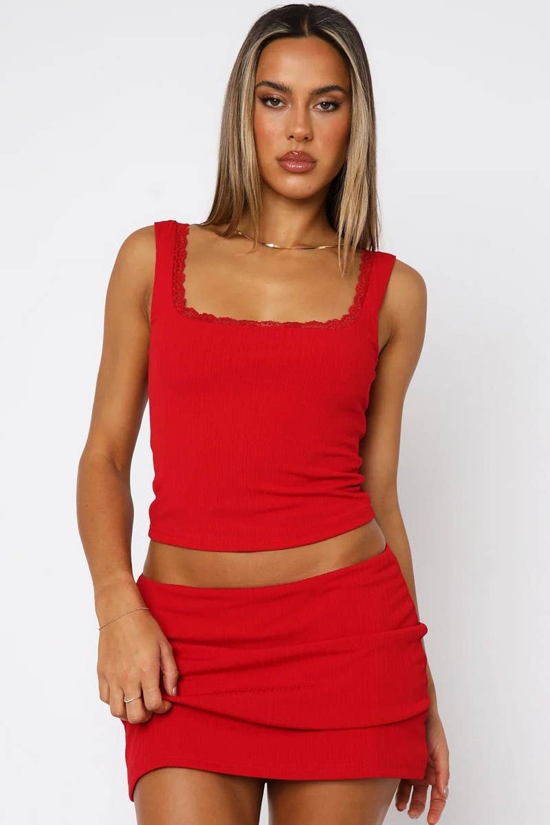 CWSS1266_SUMMER SOLID COLOR STRAIGHT SHOULDER T-SHIRT