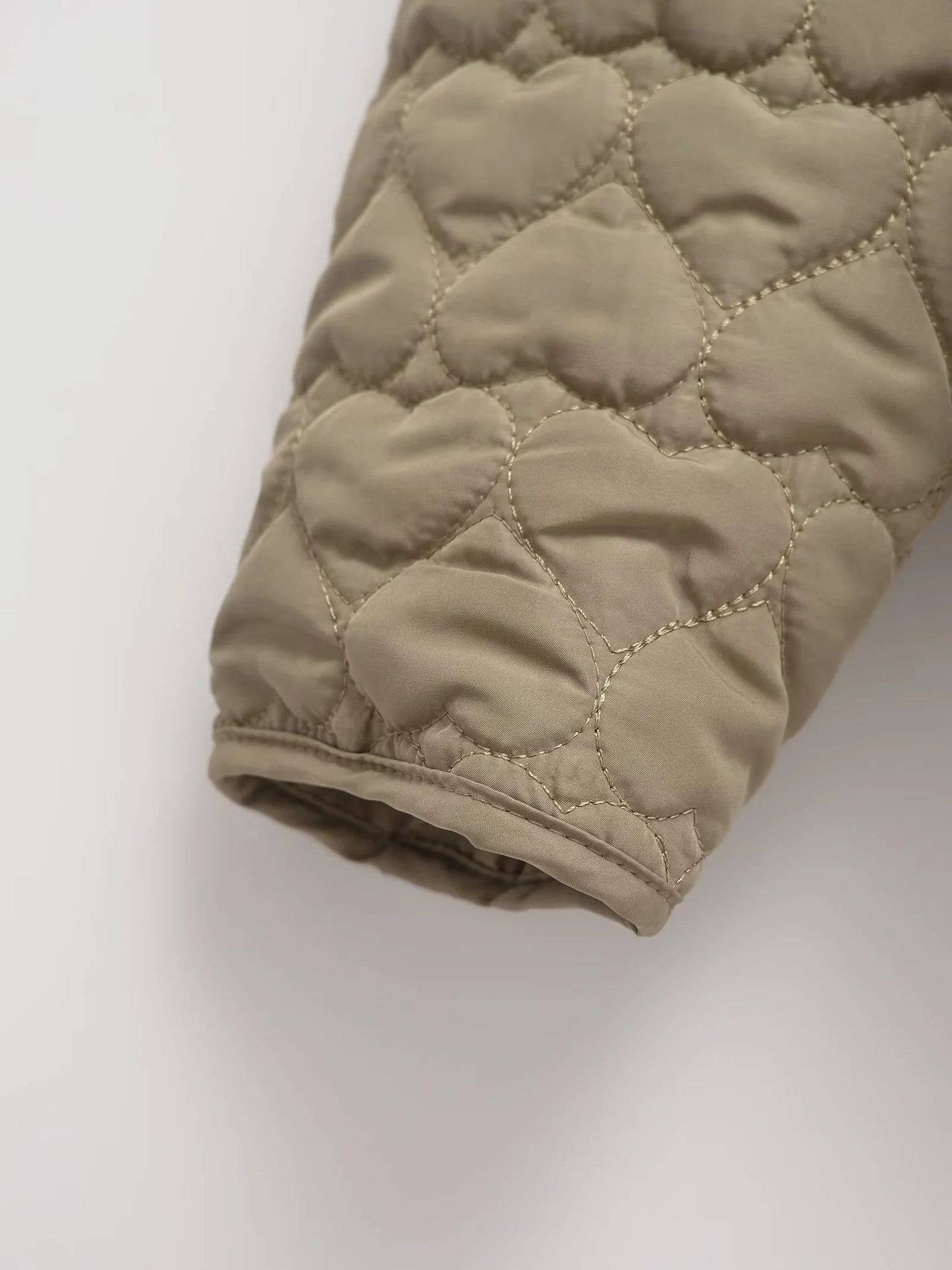 Button-down heart-shaped quilted cotton jacket
