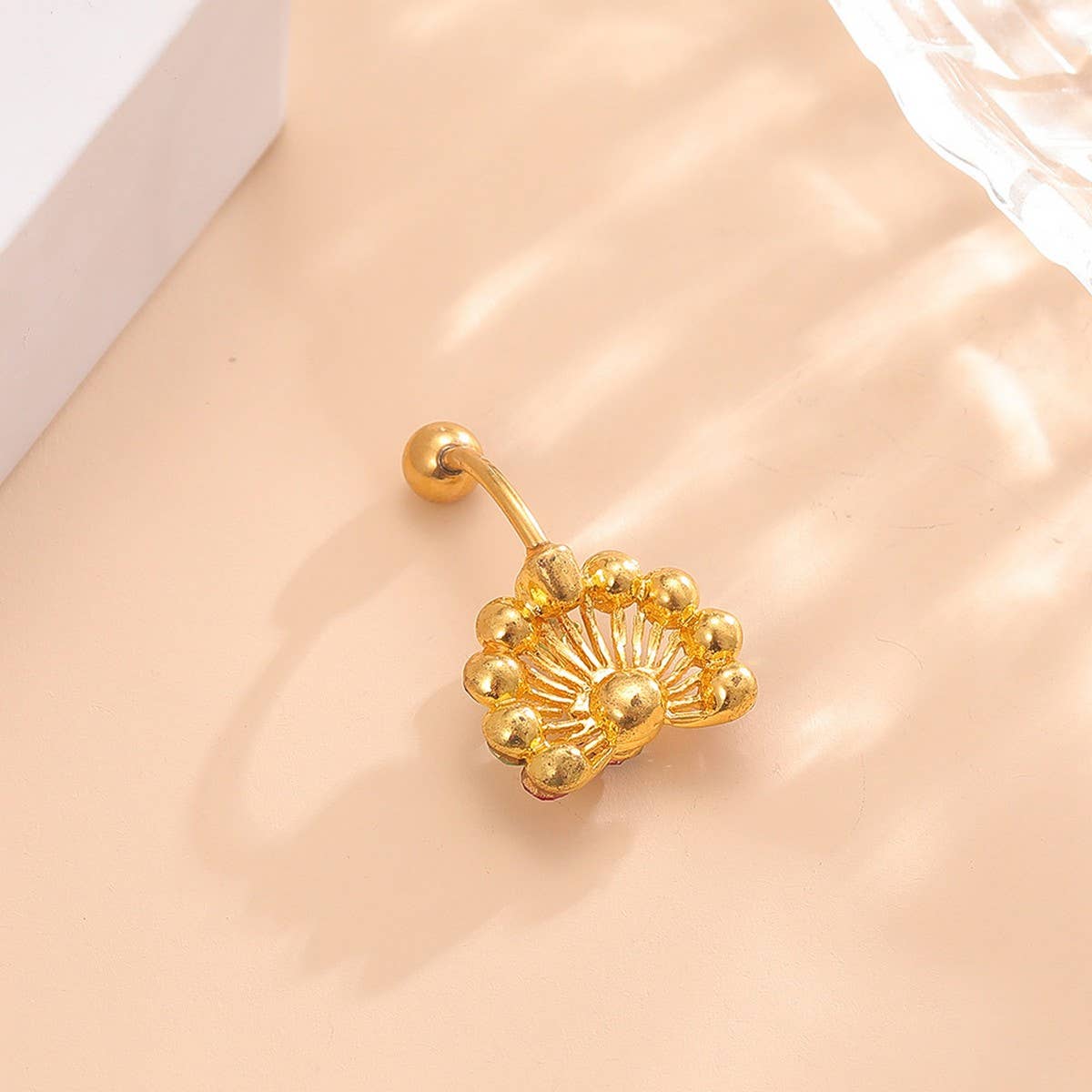 Peacock CZ Navel Ring Piercing Jewelry for Women_CWMM9365