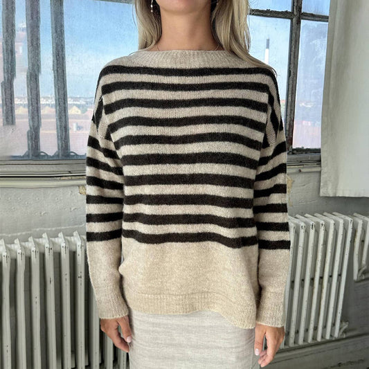 Casual, loose and laid-back striped sweater