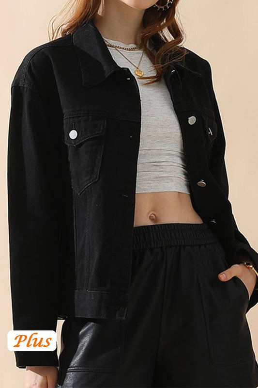 CWJJ065_CASUAL BUTTON DOWN DENIM JACKET