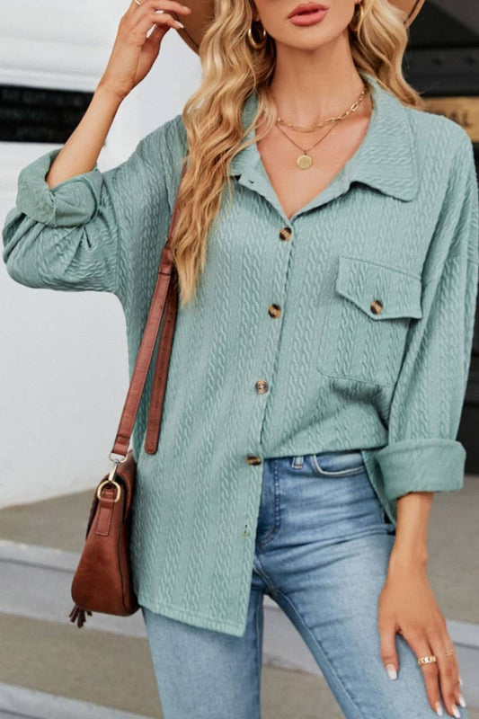 CWTSTL2218_LAPEL BUTTON DOWN LONG SLEEVE SHIRT TOP