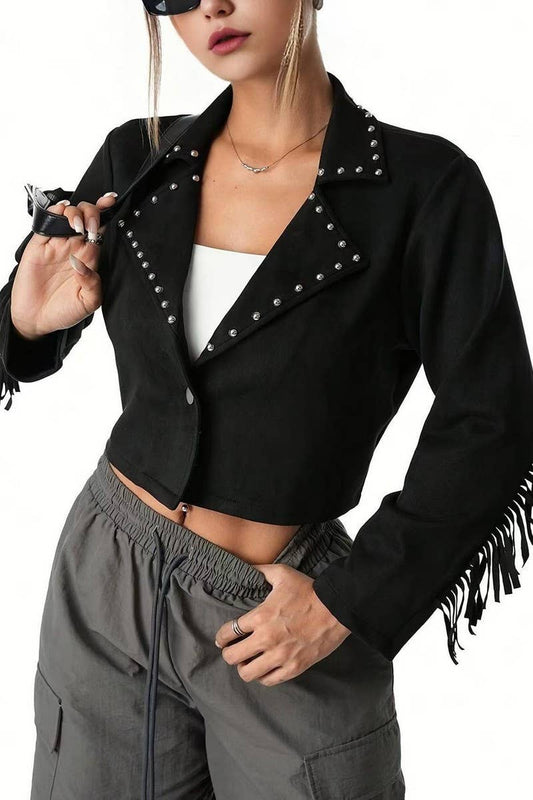 CWOCAL2298_WESTERN COWBOY STYLE CROPPED JACKET WITH FRINGE