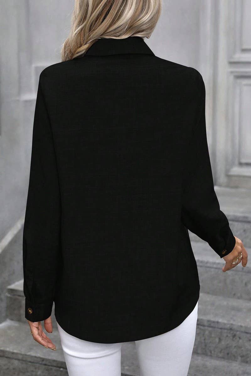 CWTTS1381_SPRING AND SUMMER SINGLE BREASTED LAPEL SHIRT