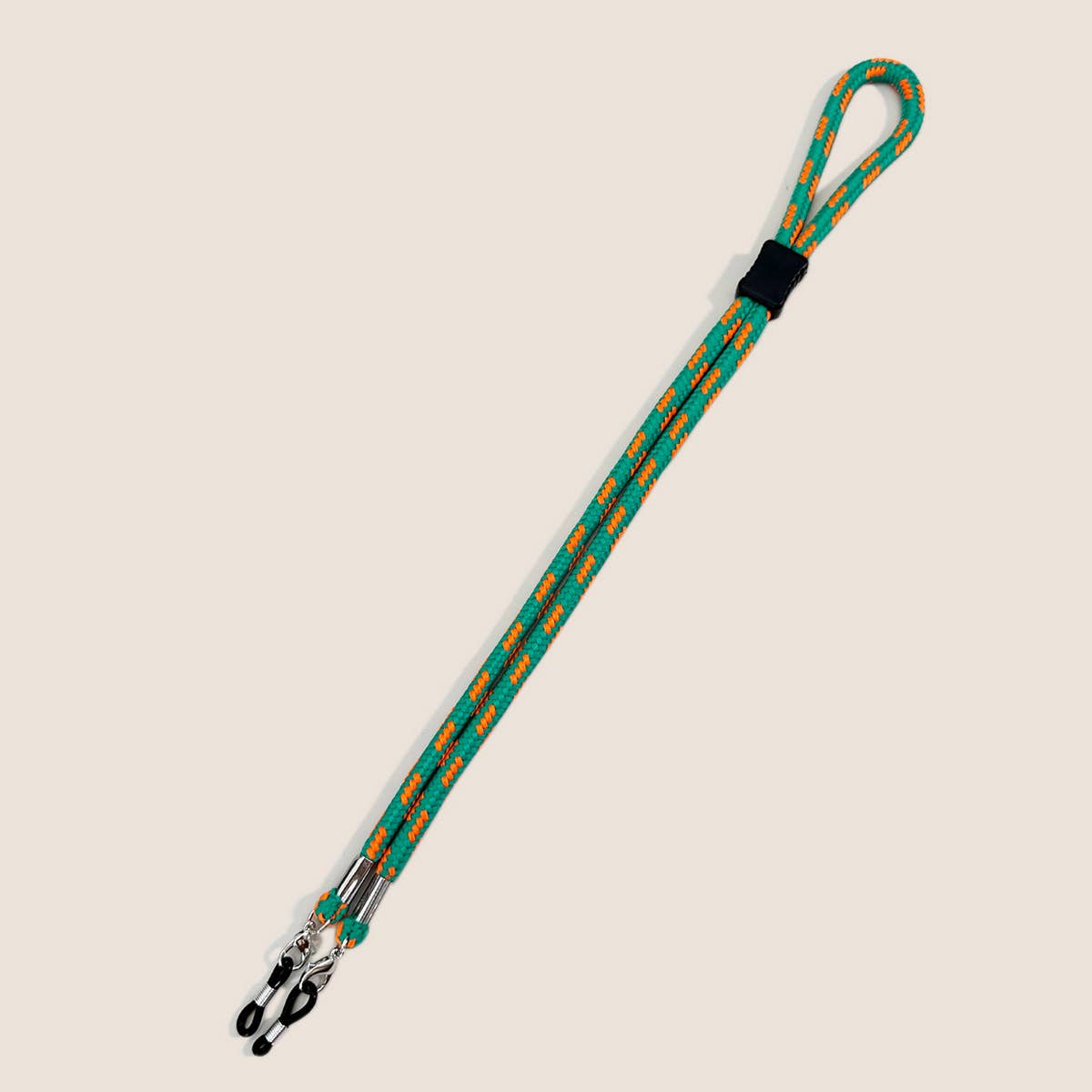 COLORFUL DUAL COLOR BLOCK BRAIDED GLASSES LANYARD