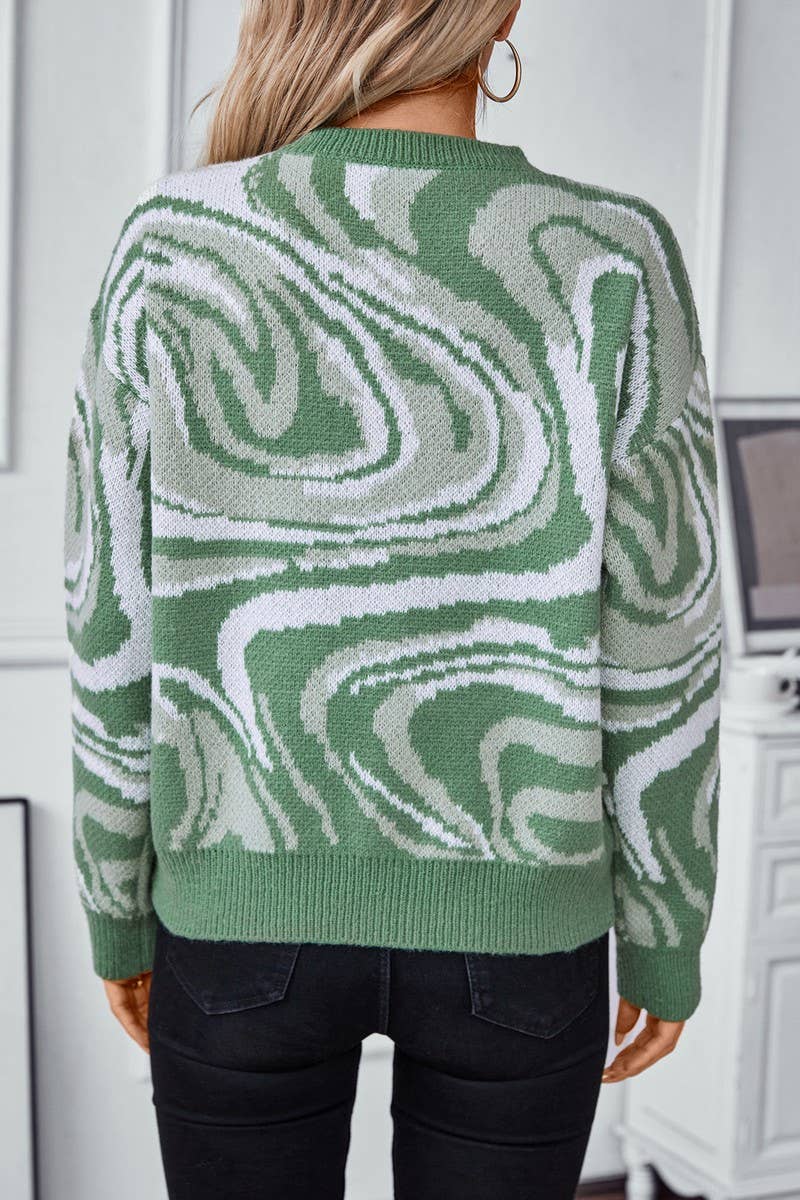 CWOSWL2866_ABSTRACT PATTERN JACQUARD-KNIT SWEATER