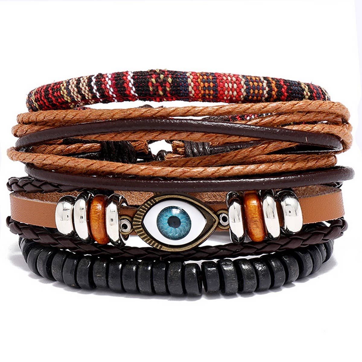 SIMPLE DIY FOUR-PIECE COMBINATION COWHIDE BRACELET_CWMM4518
