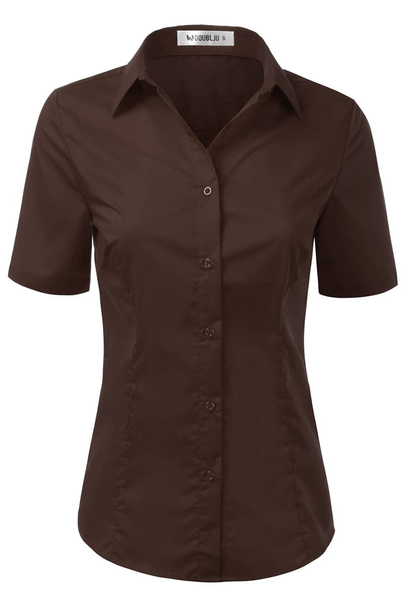 CWTSTS118-P_Slim Classic Short Sleeve Bttn Down Collar Shirt