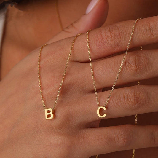 NEW CREATIVE STAINLESS STEEL GOLD LETTER NECKLACE
