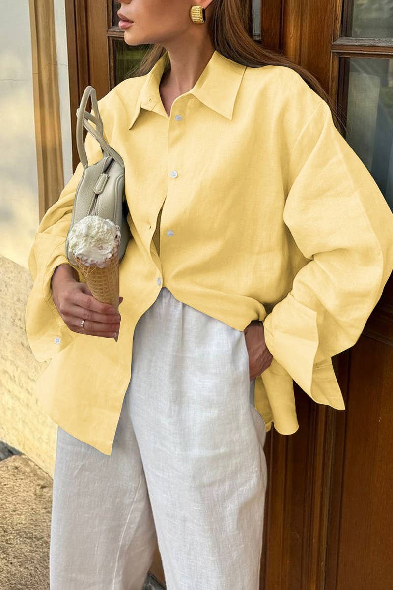 CWTSTL01004_CASUAL VACATION SOLID LONG SLEEVE SHIRT