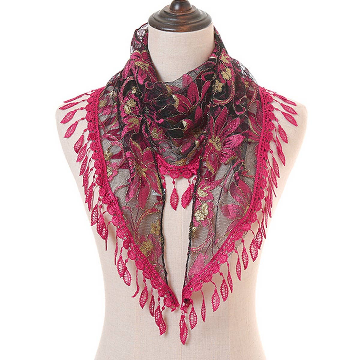 FASHIONABLE THIN LACE COLORED SCARF VEIL