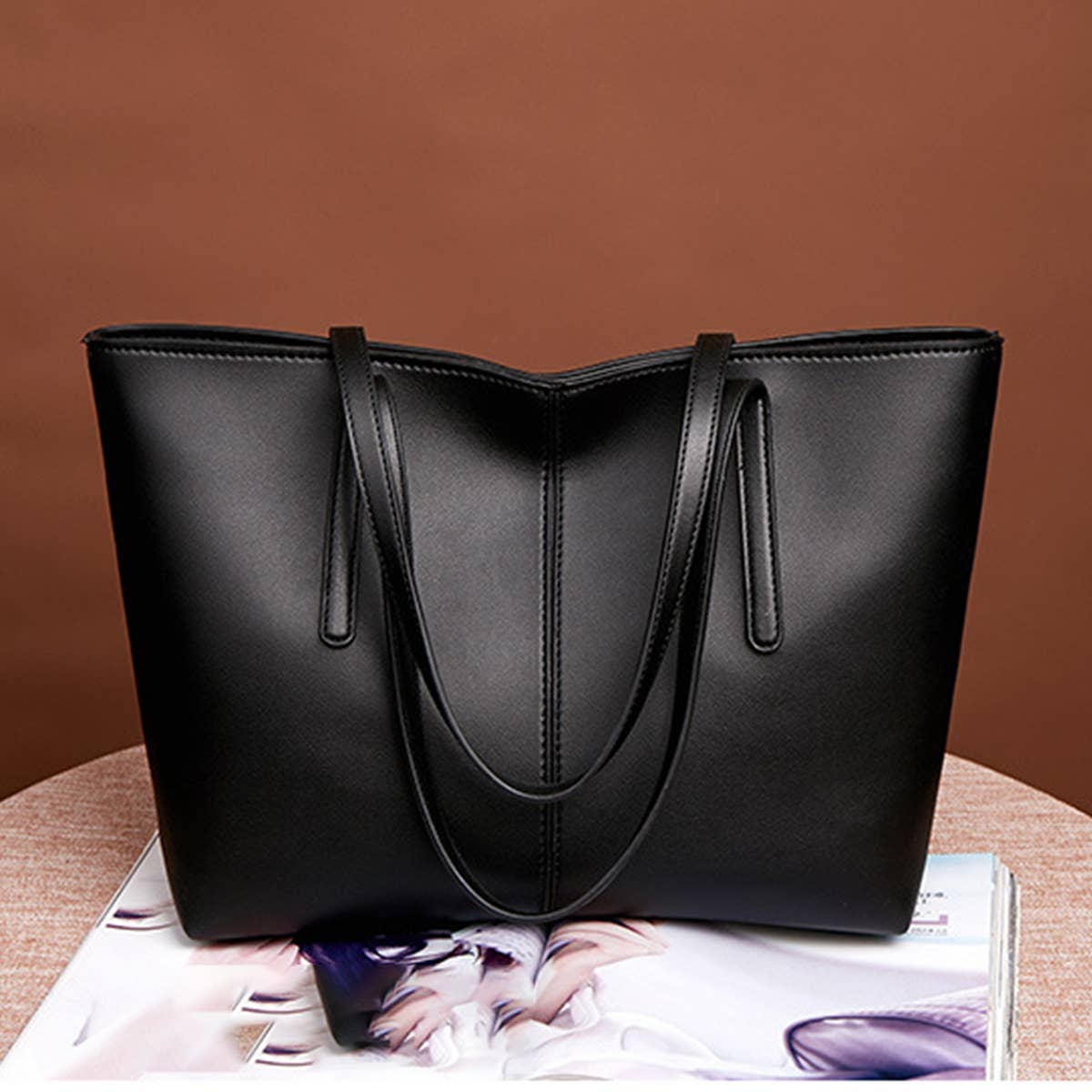 CWAB4843_SIMPLE CASUAL LARGE CAPACITY SHOULDER TOTE BAG