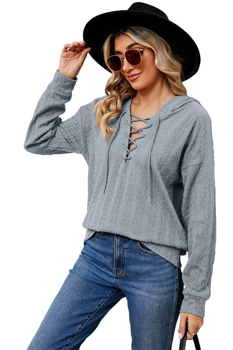 CWOHOL1096_AUTUMN AND WINTER SOLID COLOR HOODED SWEATSHIRT