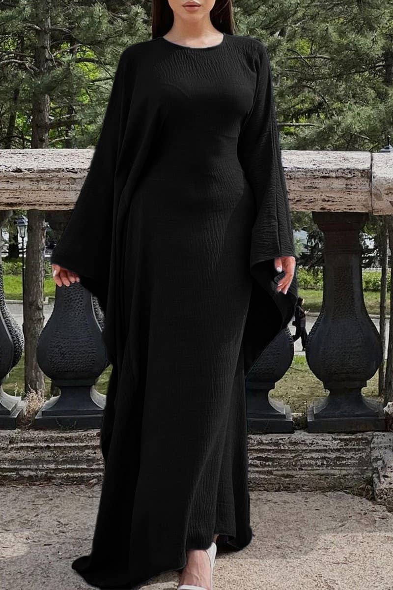 CWDMD01186_ELEGANT SOLID LONG SLEEVE EVENING DRESS