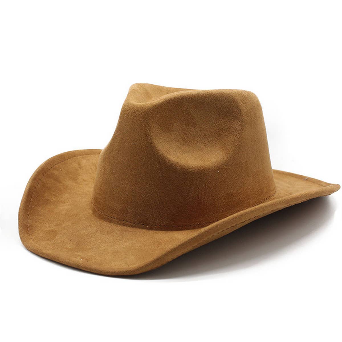 Unisex Suede Wide Brim Fedora Vintage Cowboy Hat_CWAH0824