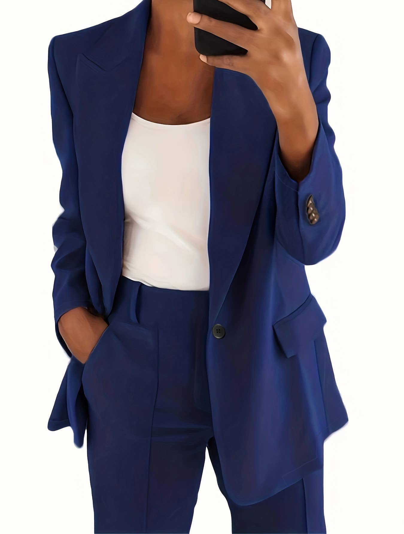 Chic Lapel Blazer and Pants Set for Women
