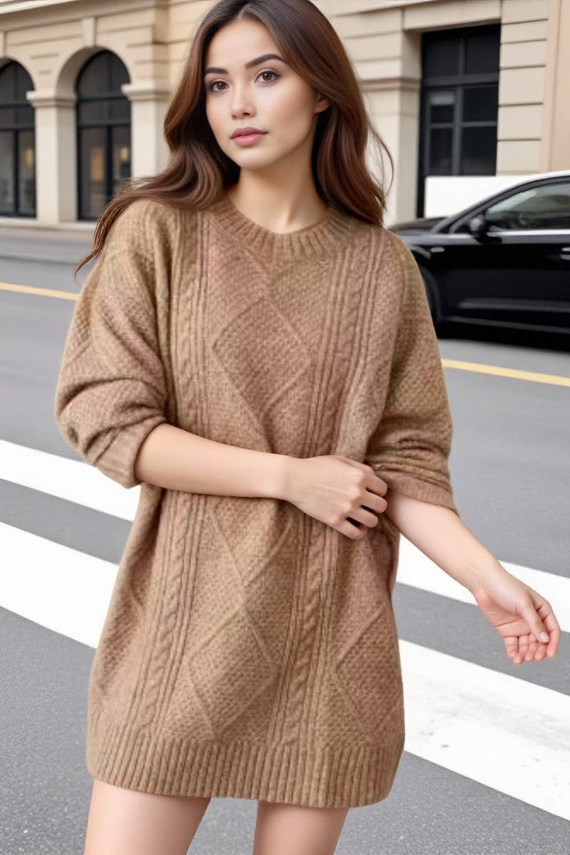 CWOSWL07654_COZY CHUNKY KNIT LONG SWEATER PULLOVER