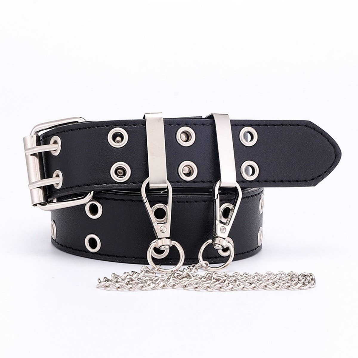 CWABE0371_DOUBLE EYE CHAIN WOMEN BELT