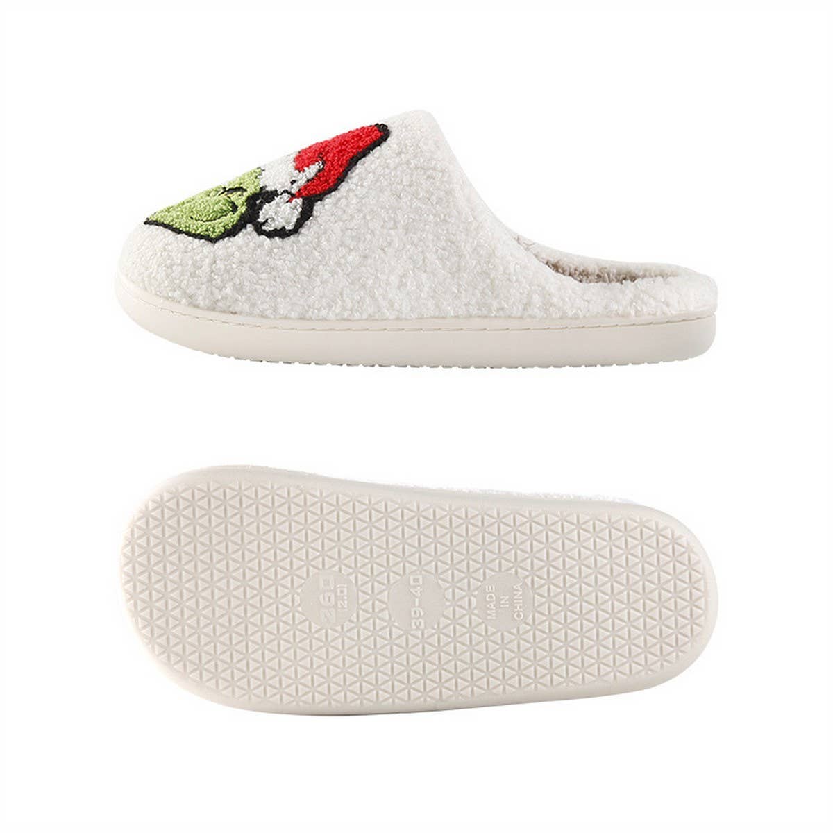 CHRISTMAS GRINCH PATTERN WINTER COTTON SLIPPERS