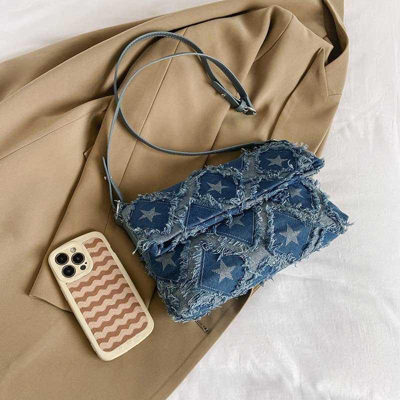 Fashionable diamond-shaped crossbody square bag