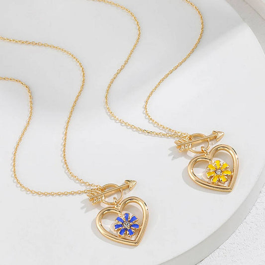NEW ANGEL SWORD LOVE FLOWER NECKLACE FOR WOMEN