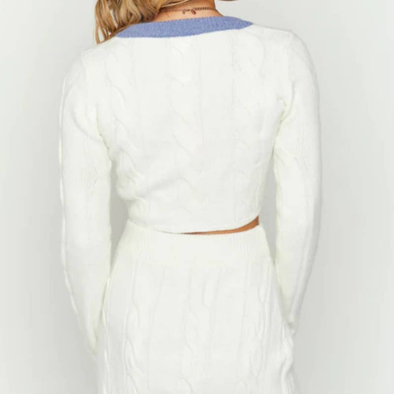 Crop top sweater hip-hugging skirt knitted set