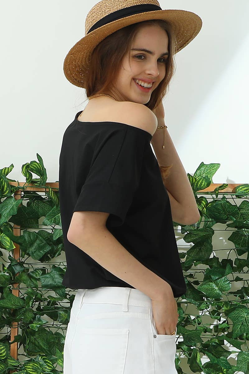 CWTTS701_ROUND NECK SHORT SLEEVE T SHIRT TUNIC TOP