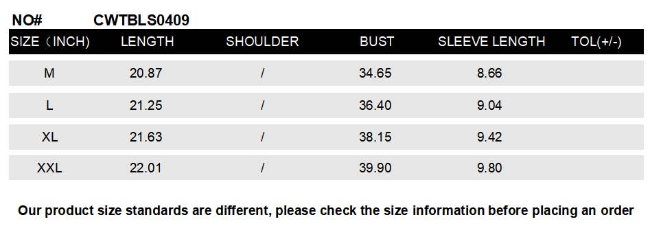 CWTBLS0409_V-Neck Short Sleeve Button Detailed Top