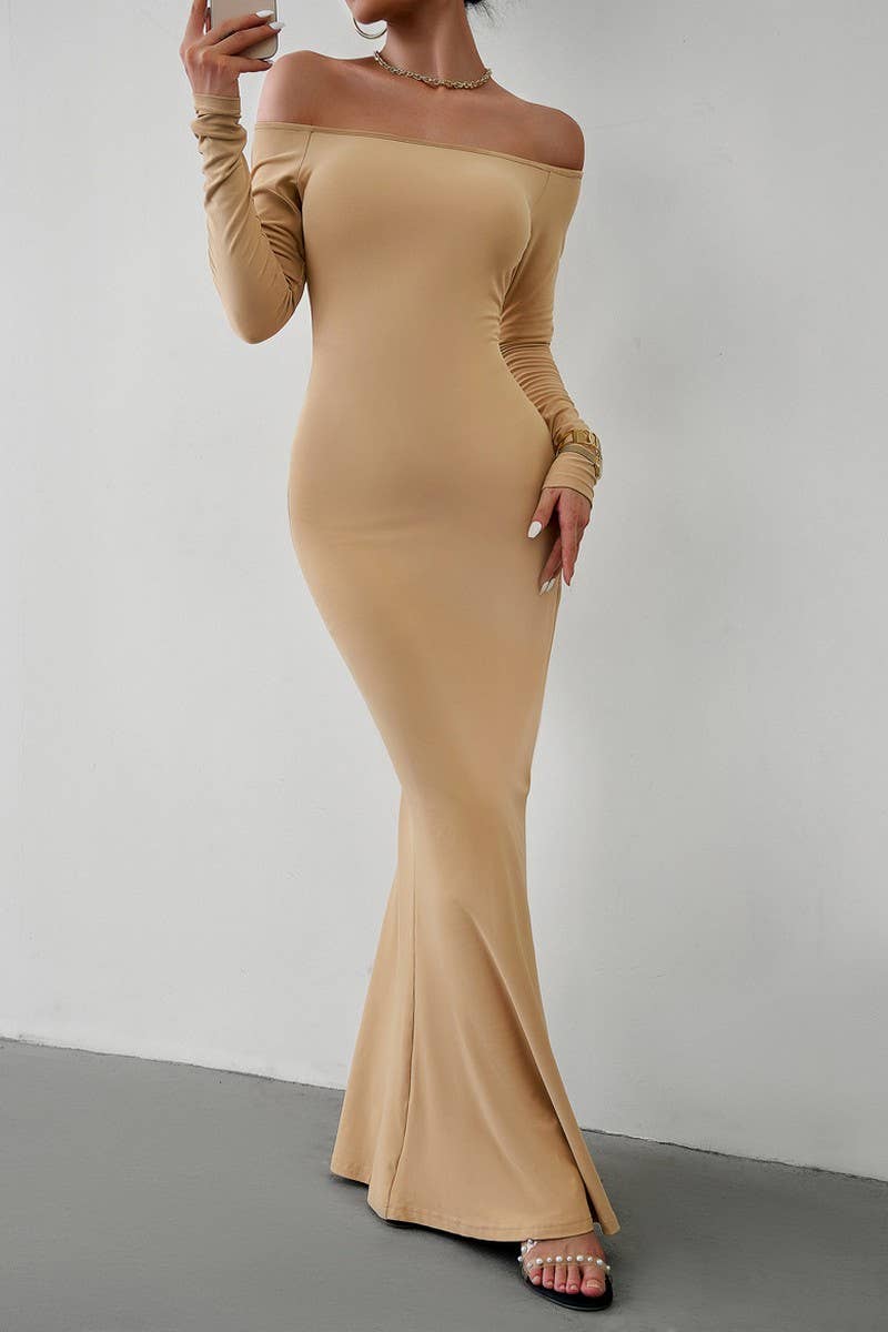 CWDMD1103_Off Shoulder Bodycon Maxi Evening Dress