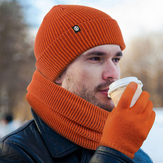 OUTDOOR KNITTED SCARF AND GLOVES THREE-PIECE SET_CWMM2796