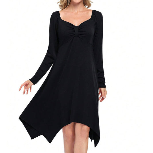 COMMUTER CASUAL DRESS WITH IRREGULAR HIGH WAISTED