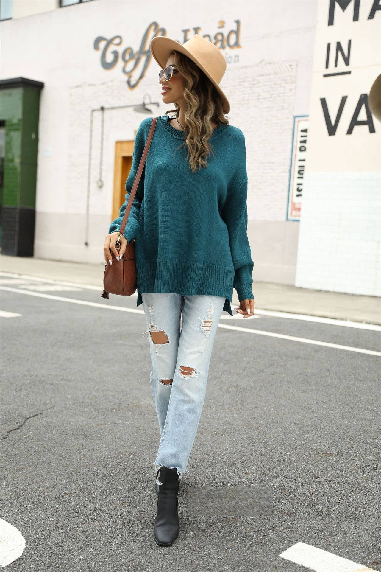 CWOSWL1056_Crew Neck Long Sleeve Pullover Sweater