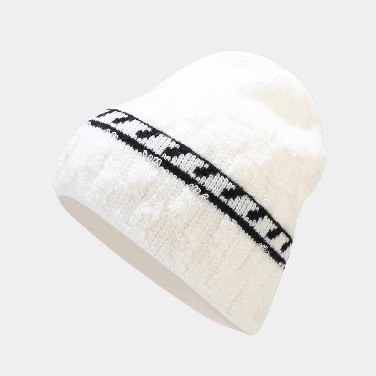 WARM AND WINDPROOF STITCHING PLUSH KNITTED HAT_CWAH1603
