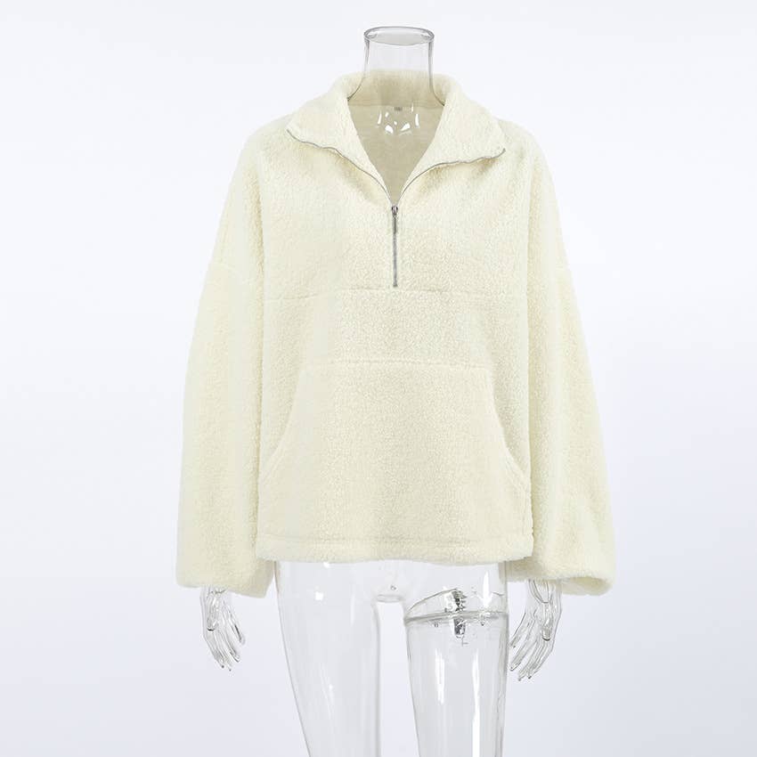 CWTBLL3113_LAMB WOOL ALL-IN-ONE POLO PULLOVER SWEATSHIRT