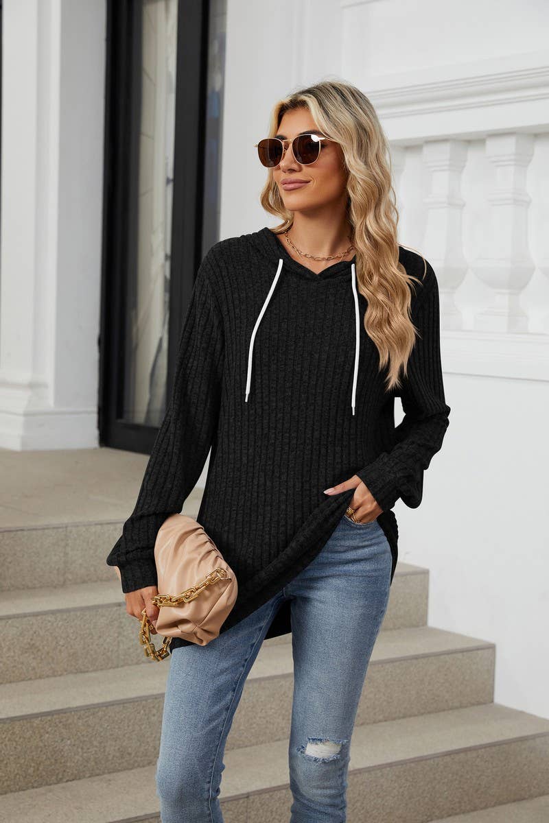 CWOHOL1110_AUTUMN AND WINTER LOOSE HOODED SWEATSHIRT