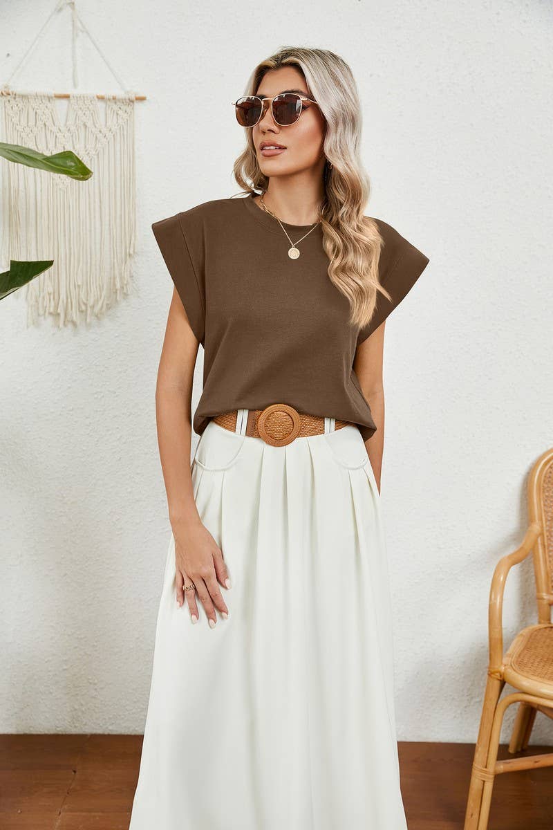 CWTBLS0864_ROUND NECK SOLID COLOR RAGLAN SLEEVE T-SHIRT