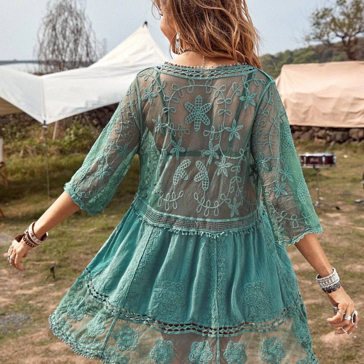 LACE BIKINI SWIMSUIT BEACH COVERUP WOMEN