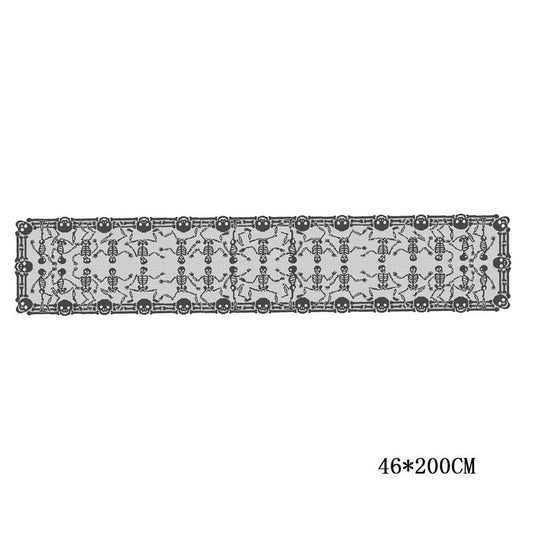 HALLOWEEN TABLE RUNNER LACE SKULL TABLE RUNNER