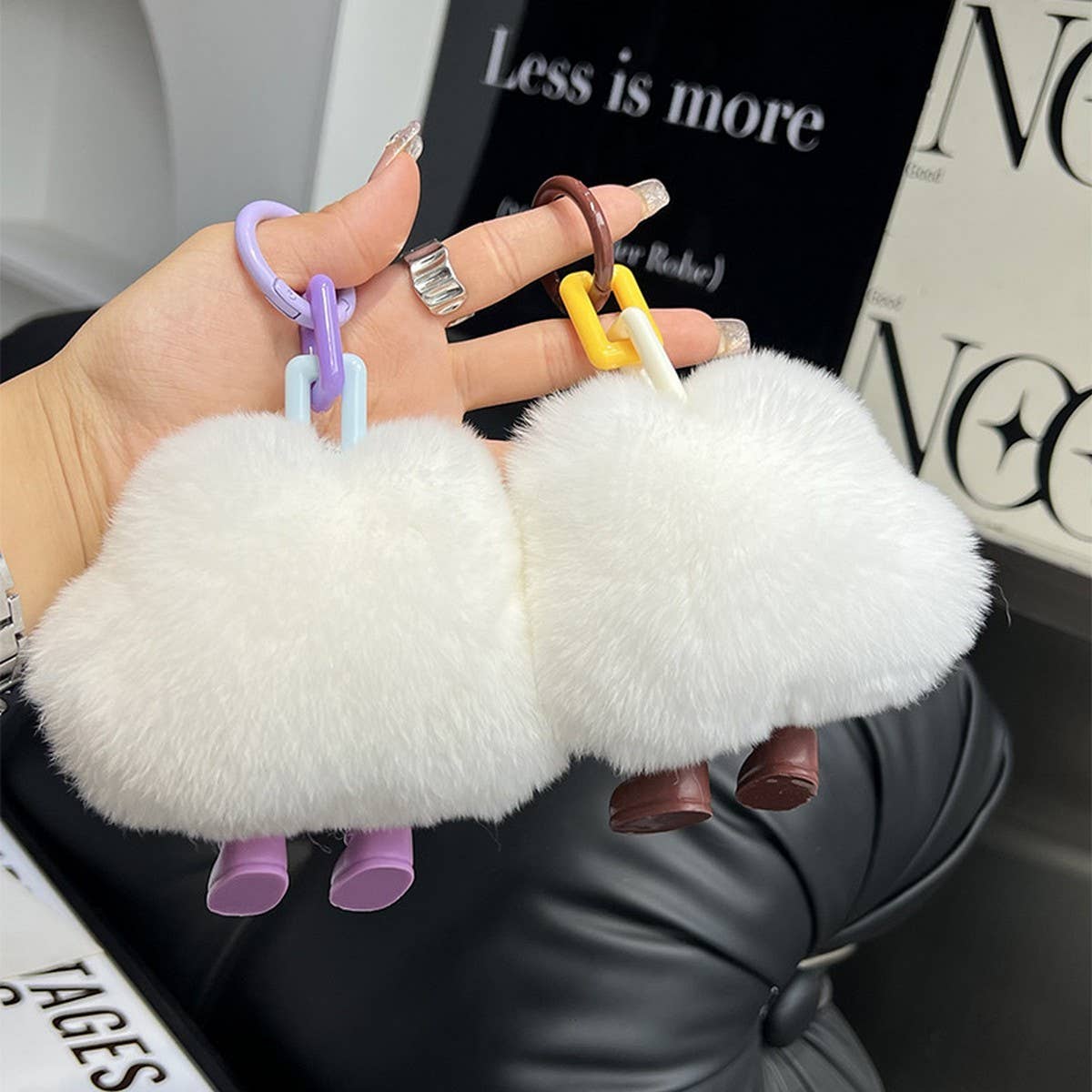 CUTE PLUSH CLOUD CAR KEYCHAIN BAG PENDANT
