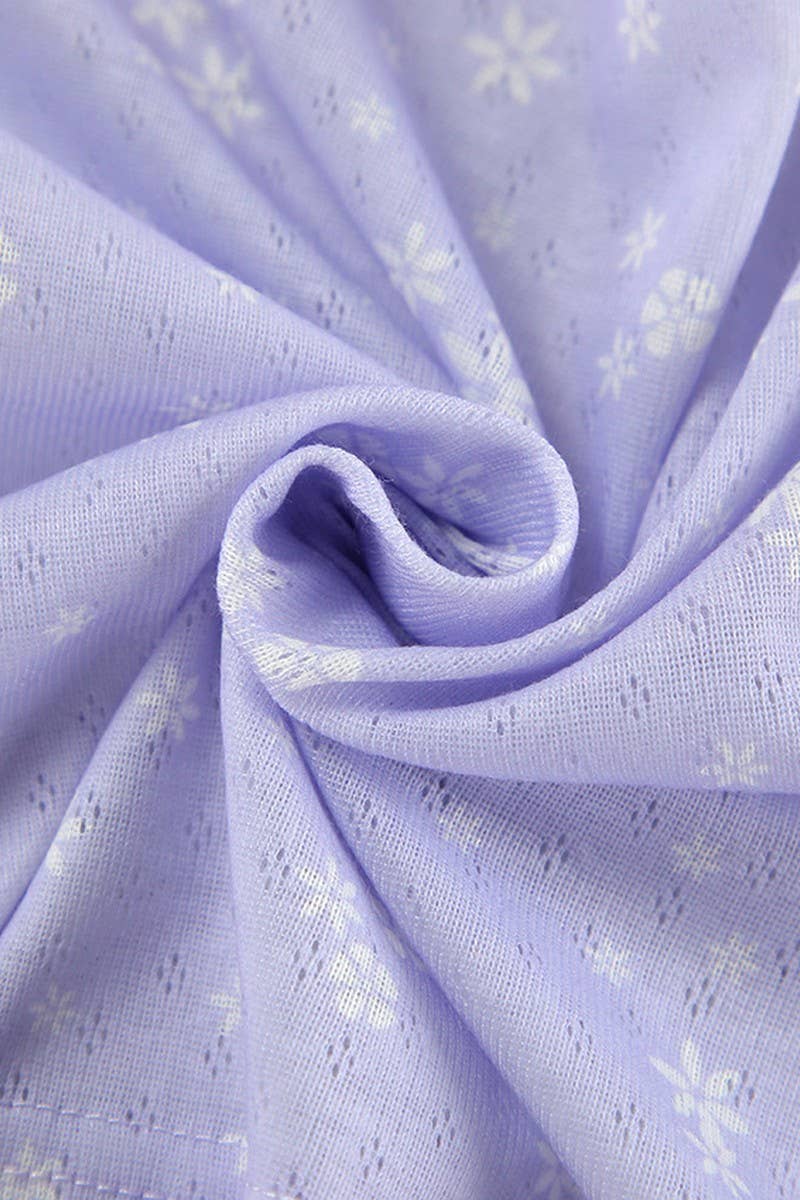 CWSPJ0233_RUFFLED SUSPENDER SHORTS PAJAMAS HOME WEAR SET