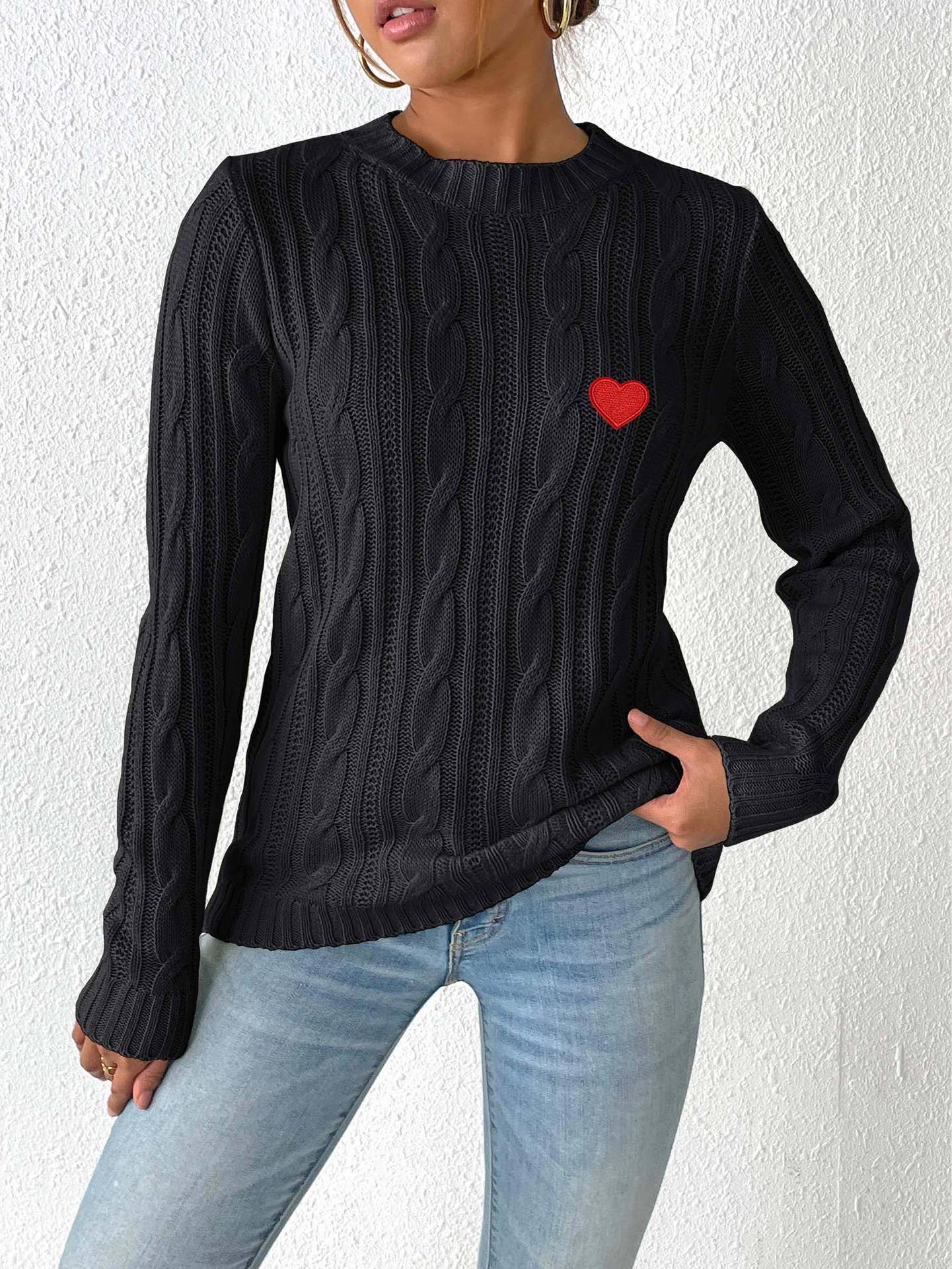 CREW NECK PULLOVER SIMPLE LOVE KNIT SWEATER