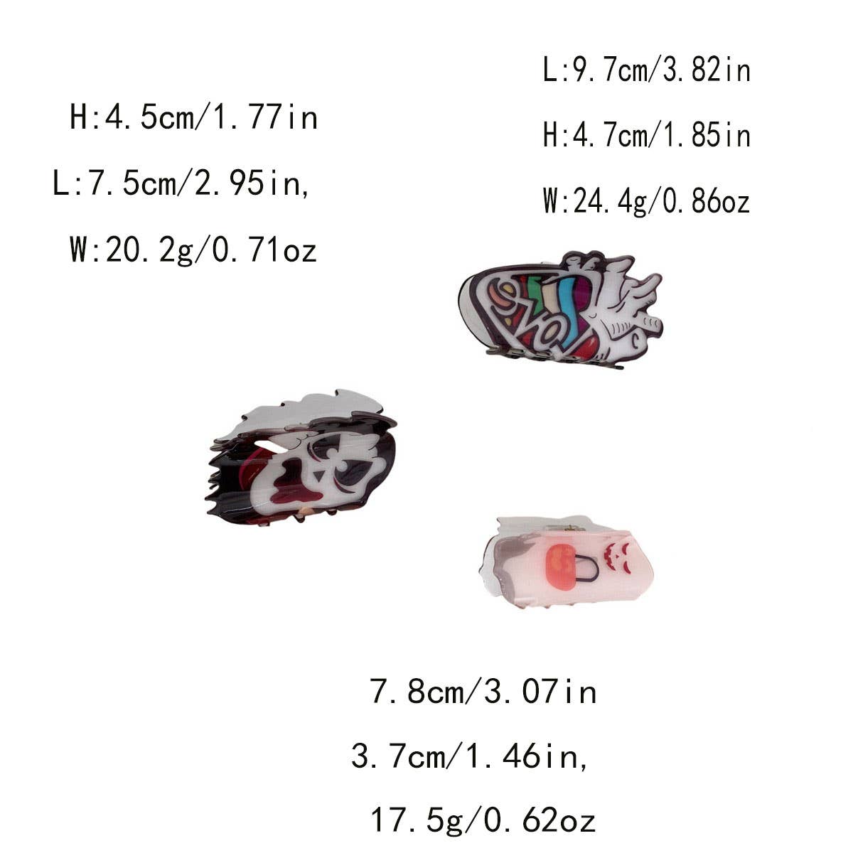 CWAHA07710_HALLOWEEN SPIDER HEART PUMPKIN CLAW CLIP